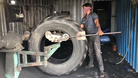The Most Amazing Process Retreading Old Tractor Tyre - Tractor Big Tyre Remoulding Process #remold