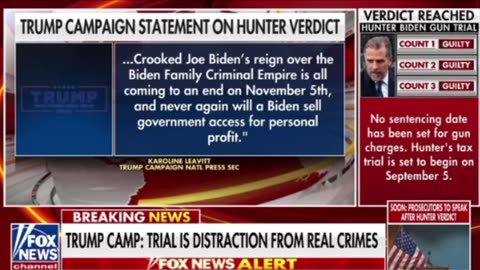 Statement from President Trump’s campaign to Hunter Biden verdict