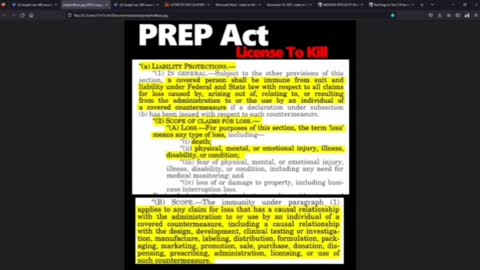The PREP Act Does Not Allow The U.S. Military Operation To Legally Kill Populations In Each Country