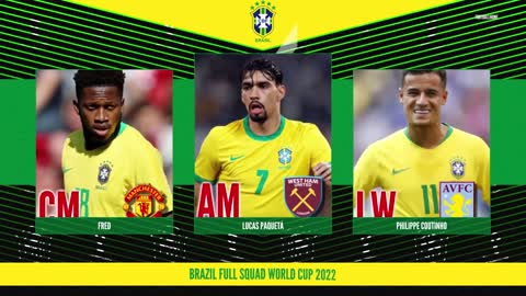 Brazil Full squad World Cup 🟢🟡 Qatar 2022