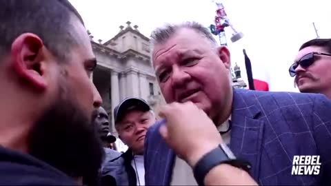 AUSTRALIA - CRAIG KELLY MP AT MASSIVE PROTEST IN MELBOURNE.