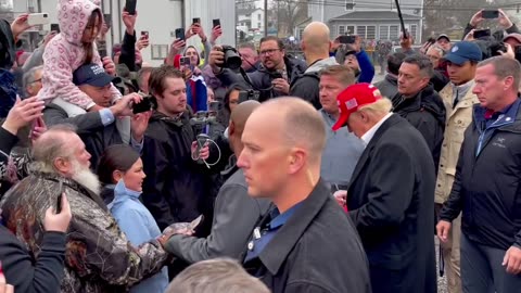 President Trump meets the people of East Palestine , Ohio.