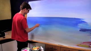 How to Paint Water On A Beach - Mural Joe