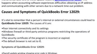 How to Resolve QuickBooks Error 12029?