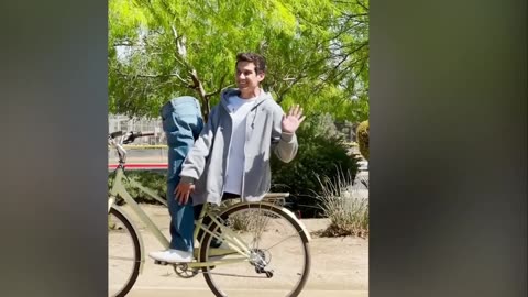 Man Cut Half On a Bike