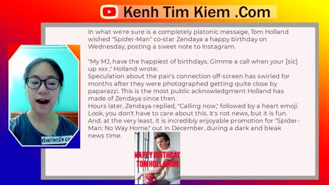 Kenhtimkiem.com - Tom Holland wishes Zendaya a happy birthday