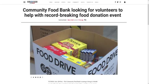Community Food Bank in Tuscon, AZ Needs Volunteers for a Food Drive on Saturday, May 13, 2023