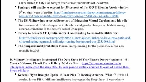 Situation Update 11/26/22 ~ EBS - EQS and 16 Year Plan To Destroy America