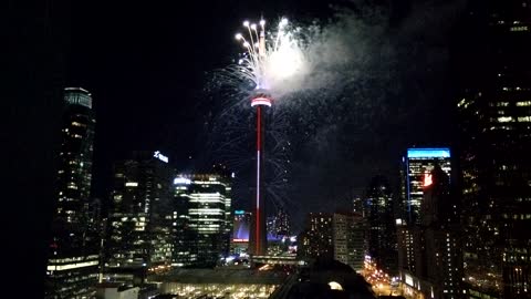 Spectacular fireworks show lights up CN Tower