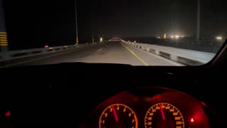 Smooth travel at night - motorway scene