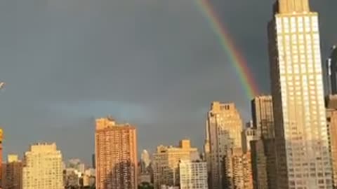 Beautiful Rainbow surrounds New York City on September 11th, 2023