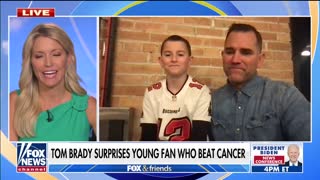 Young Tom Brady fan who beat brain cancer thanks QB for being his 'hero'