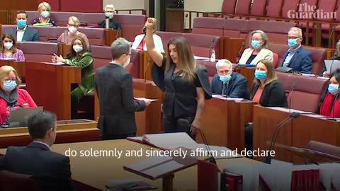 Australian senator Lidia Thorpe refers to the Queen as a coloniser while making oath of allegiance