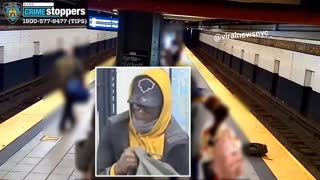 Disgusting person in the New York City subway pushes someone out of tracks