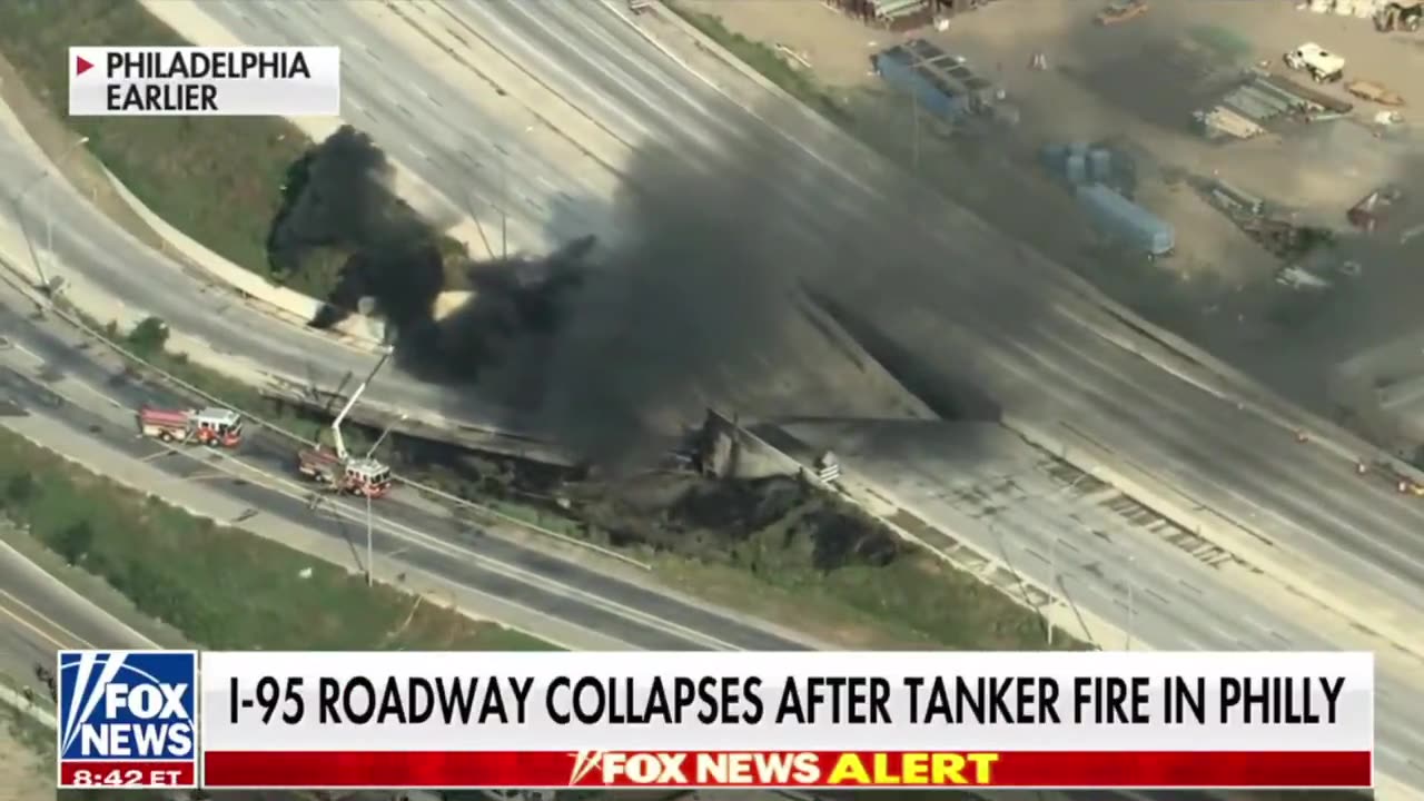 Fuel tanker explodes on Philadelphia highway, causing entire overpass