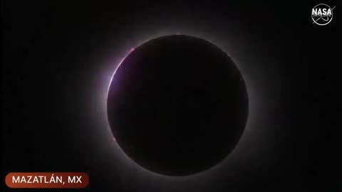 Vista del eclipse desde México.