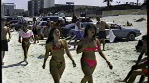 1993 Spring Break crusing on the beach Daytona Beach FL