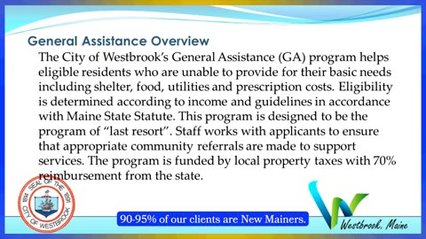 Westbrook 95% of General Assistance used for New Mainer