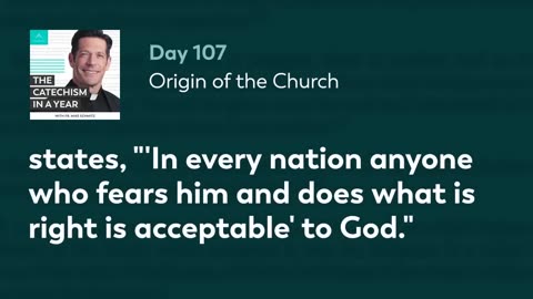Day 107: Origin of the Church — The Catechism in a Year (with Fr. Mike Schmitz)