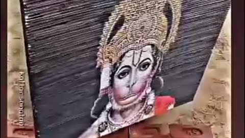 Amazing Hanuman Painting with Hidden Ram in Mirror