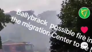 The house they were trying to move the refugees in is on fireRidge hall Ballybrack