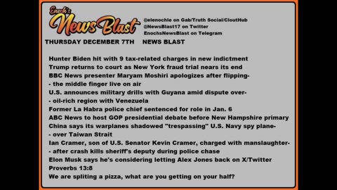 Thursday, December 7, 2023 News Blast