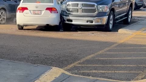 Driver Does a Terrible Job Parking