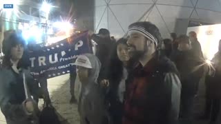 Trump Flag At He Will Not Divide Us
