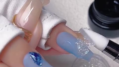 Blue crystal Manicure