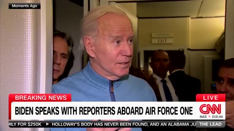 Joe Biden addresses reporters in very broken sentences On Air Force one