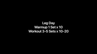 Leg Day Warmup or Workout