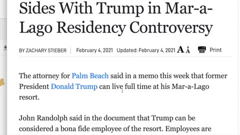 Florida allows Trump to live at Mar A Lago