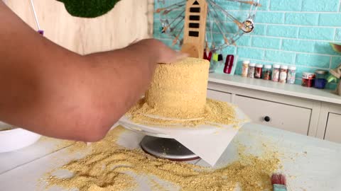 Transforming Grocery Store Cakes into a Sand Castle Cake! | 20$ Cake Transformation