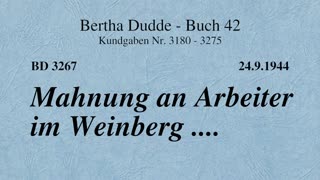 BD 3267 - MAHNUNG AN ARBEITER IM WEINBERG ....