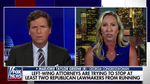 Marjorie Taylor Greene tells Tucker Carlson about an effort to keep her off the ballot