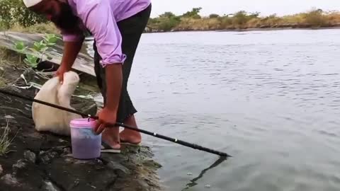 Hook Fishing in River Side #hook_fishing #fish