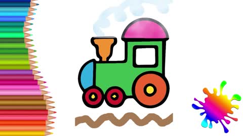 How to draw a steam locomotive. We draw easily and simply