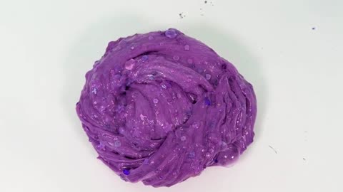 PURPLE Slime Mixing Makeup Glitter and Beads into Clear Slime ASMR Slime mp4