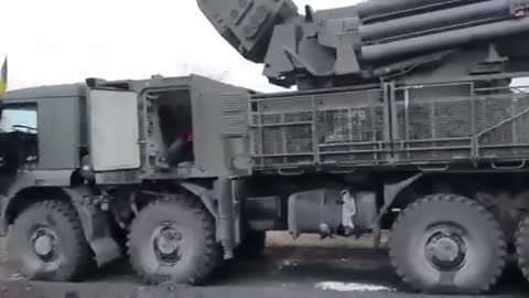 Captured anti-aircraft missile and gun complex Pantsir C1