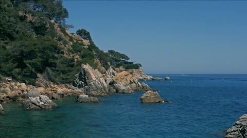 sea view landscape from top of island lloret de mar spain sea landscape view