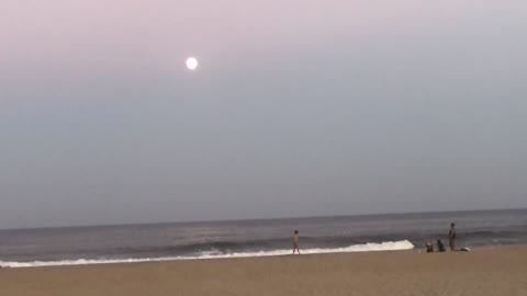 Moon over Belmar Beach