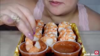 Asmr eating shrimp