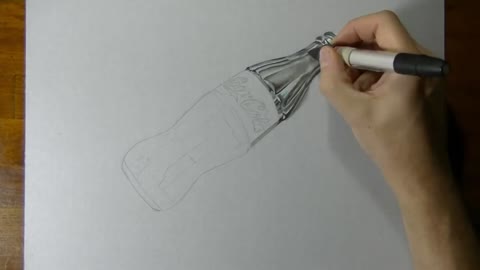 Outline the outside of the bottle