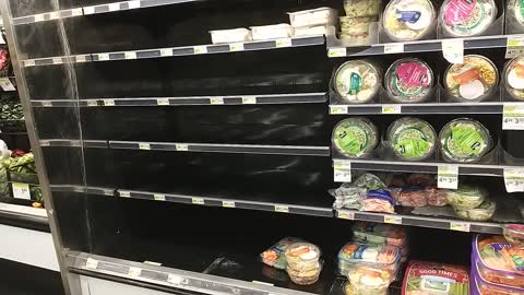 Empty food shelves