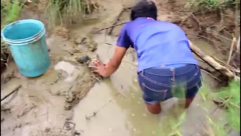 Net Fishing at pailin Province - Khmer Cast Net Fishing -Cambodia Traditional Fishing ( Part 168)