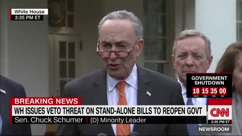 Chuck Schumer claims Trump had a "temper tantrum"