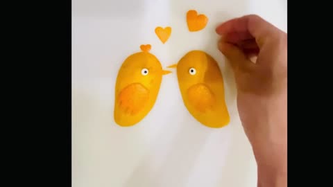 Make simple mango 🥭 birds / easy food art and craft #art #craft #fruit #creative