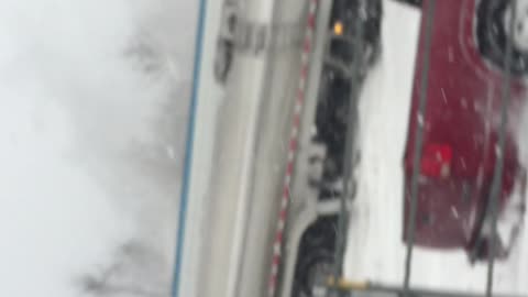 The 120 car pile-up that happened on I-94 this morning in Michigan in action.