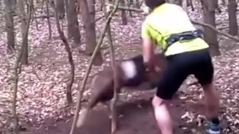 The deer was about to die and a kind man saves its life