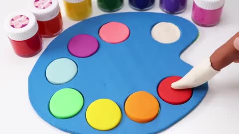 ow to Make Rainbow Art Palette and Color Brush with Play Doh ★★★★★